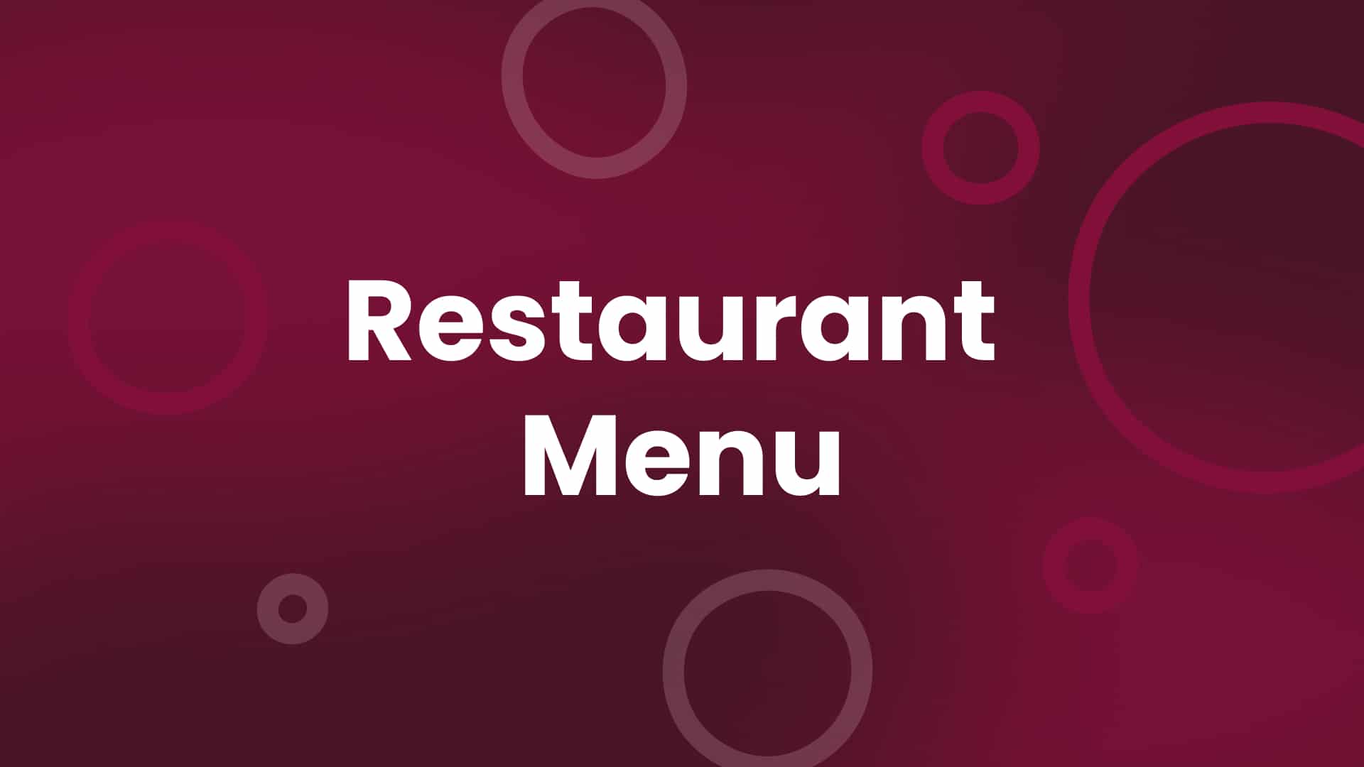 Restaurant Menu